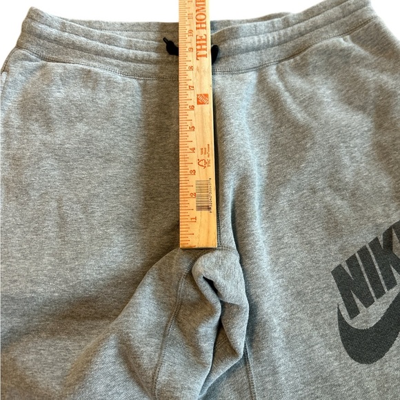 Nike Men’s Fleece Joggers Elastic & Drawstring Waist Gray Large Black Swoosh XL. - Picture 8 of 10